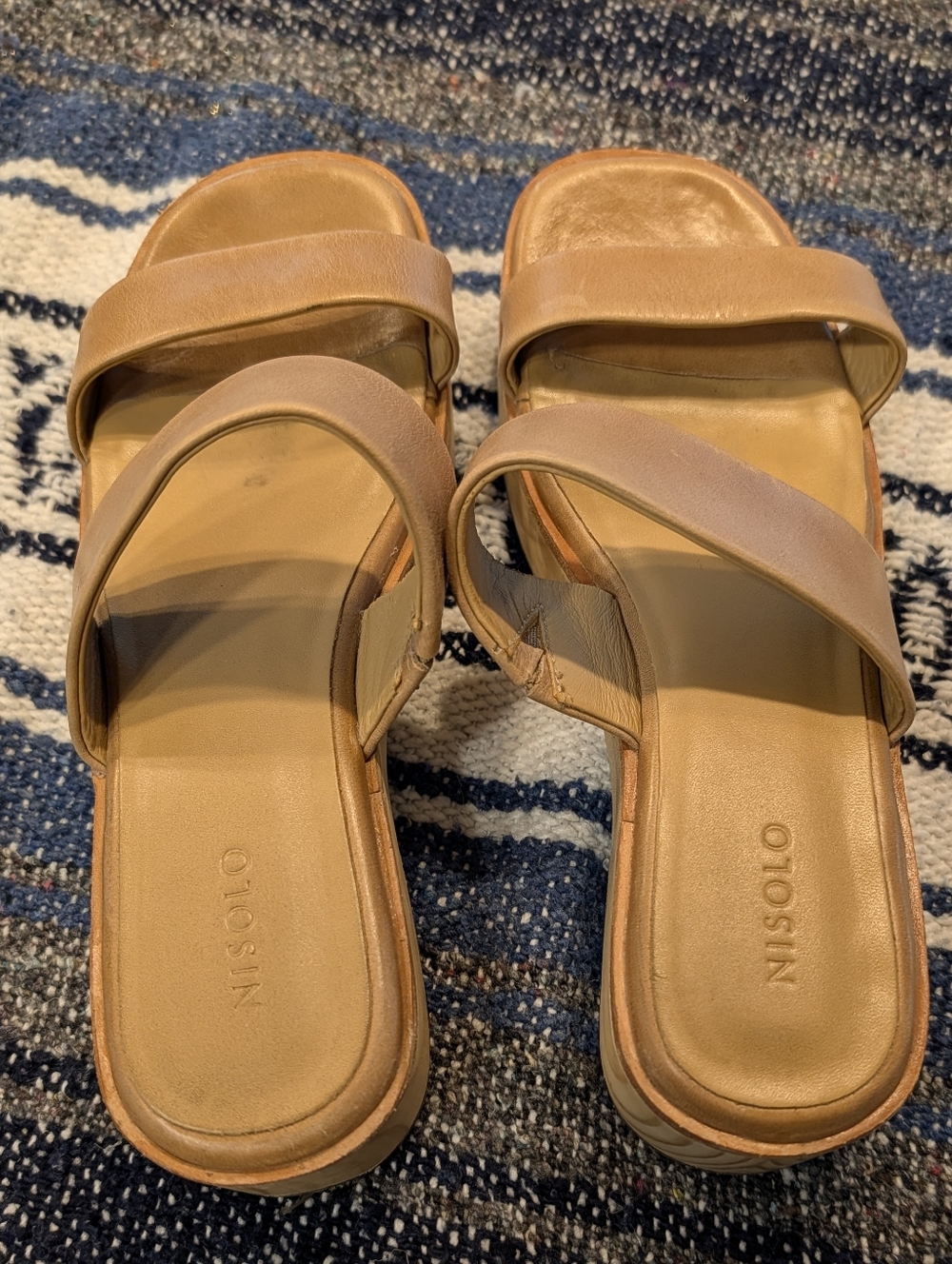 Nisolo All Day Ellie Clogs – Tan Leather Platform Sandals – Size 7.5 - Picture 4 of 11